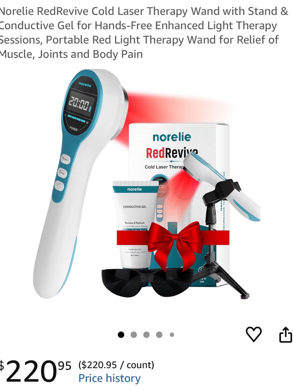 RedRevive Cold Laser Therapy Wand in White & Teal